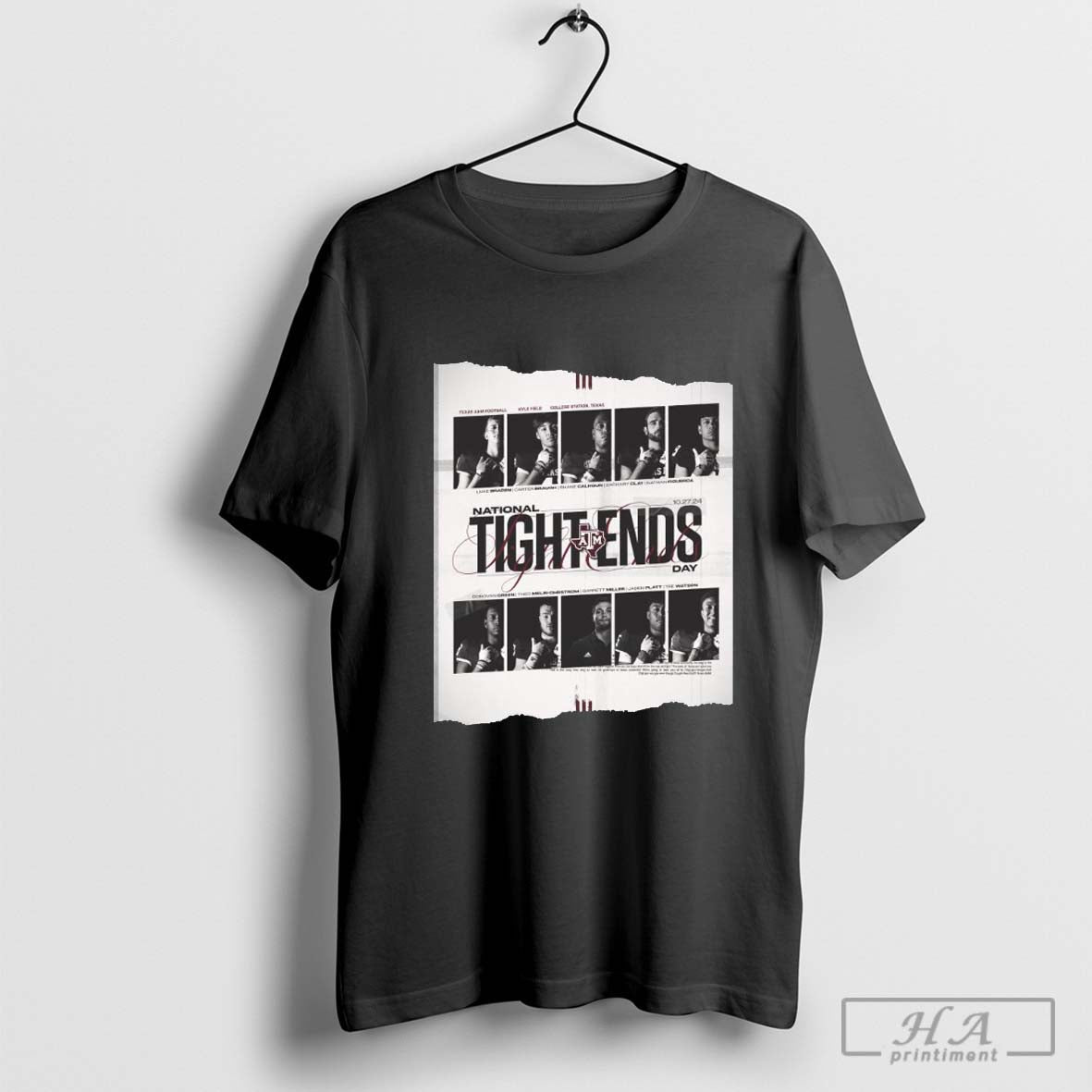 Texas A&amp;M Aggies Happy National Tight Ends Day Oct 27 2024 T-shirt Hoodie, Sweatshirt | CoreVibeTees.com