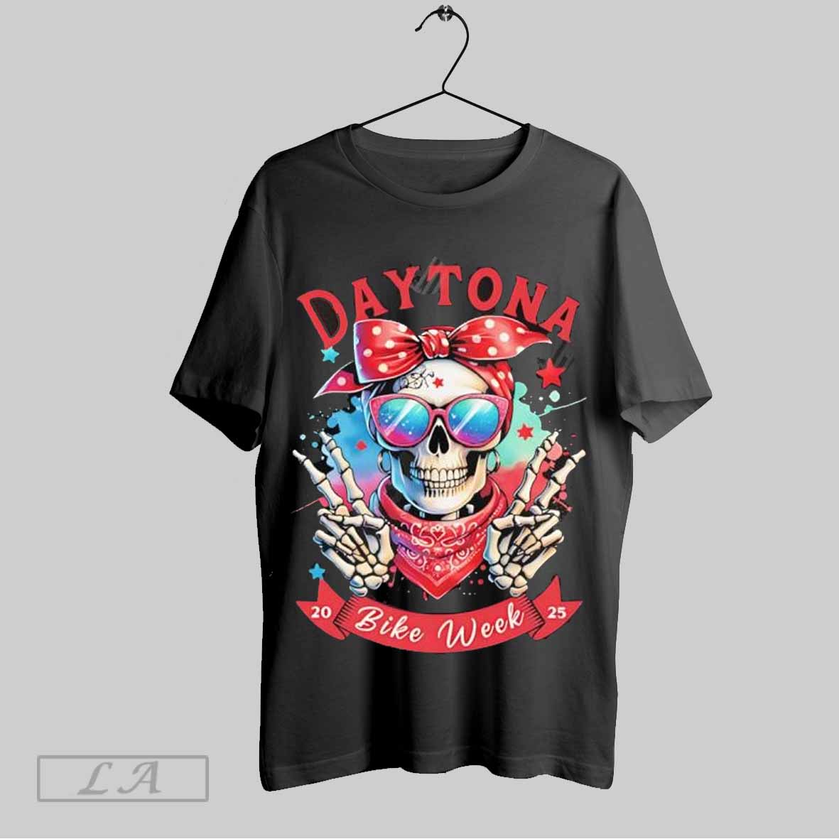 Top Daytona Bike Week 2025 Hipster Skull Unisex Sweatshirt T Shirt Hoodie | CoreVibeTees.com