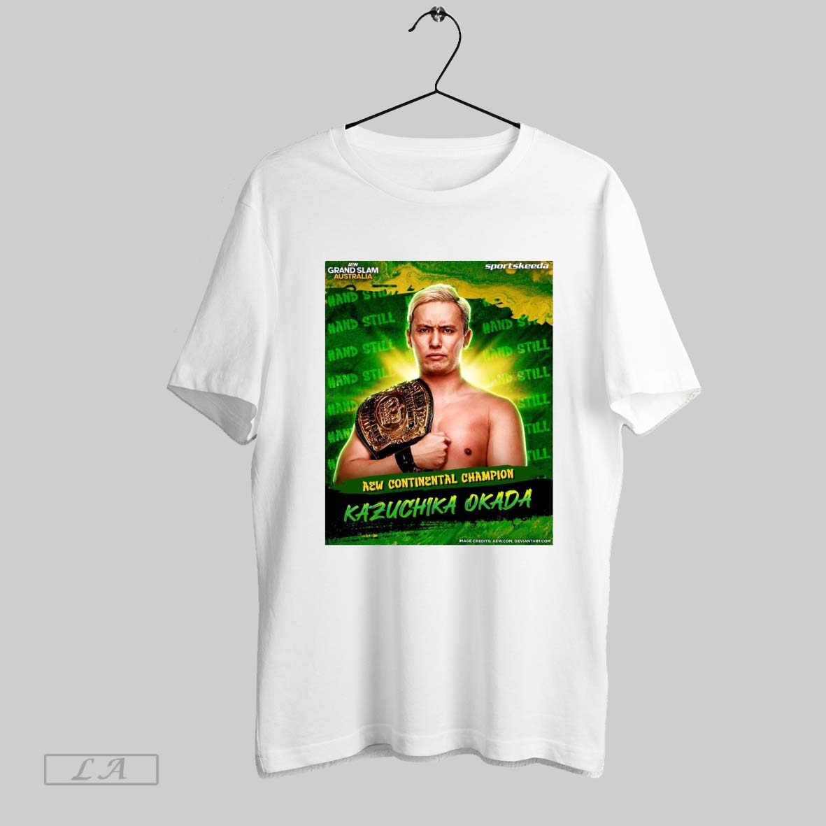 Top Aew Grand Slam Australia Kazuchika Okada Aew Continental Championship And Still Poster T Shirt Hoodie, Sweatshirt