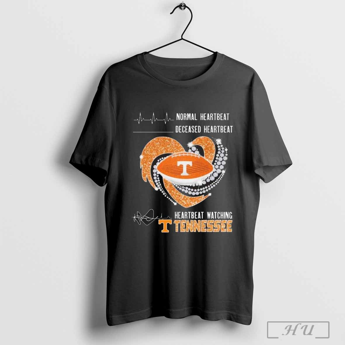 Tennessee Volunteers Faster Heartbeat When Watching Football Diamond Heart T Shirt Hoodie, Sweatshirt | CoreVibeTees.com