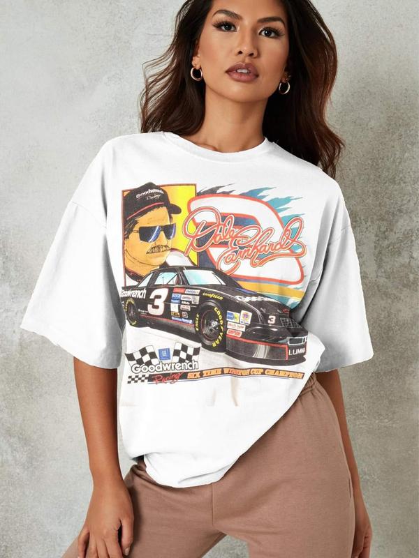 Retro Memories 1989 Nascar Chase Dale Earnhardt T-Shirt Cotton Fit college hoodie Top Womenswear Polyester... (Image 2)