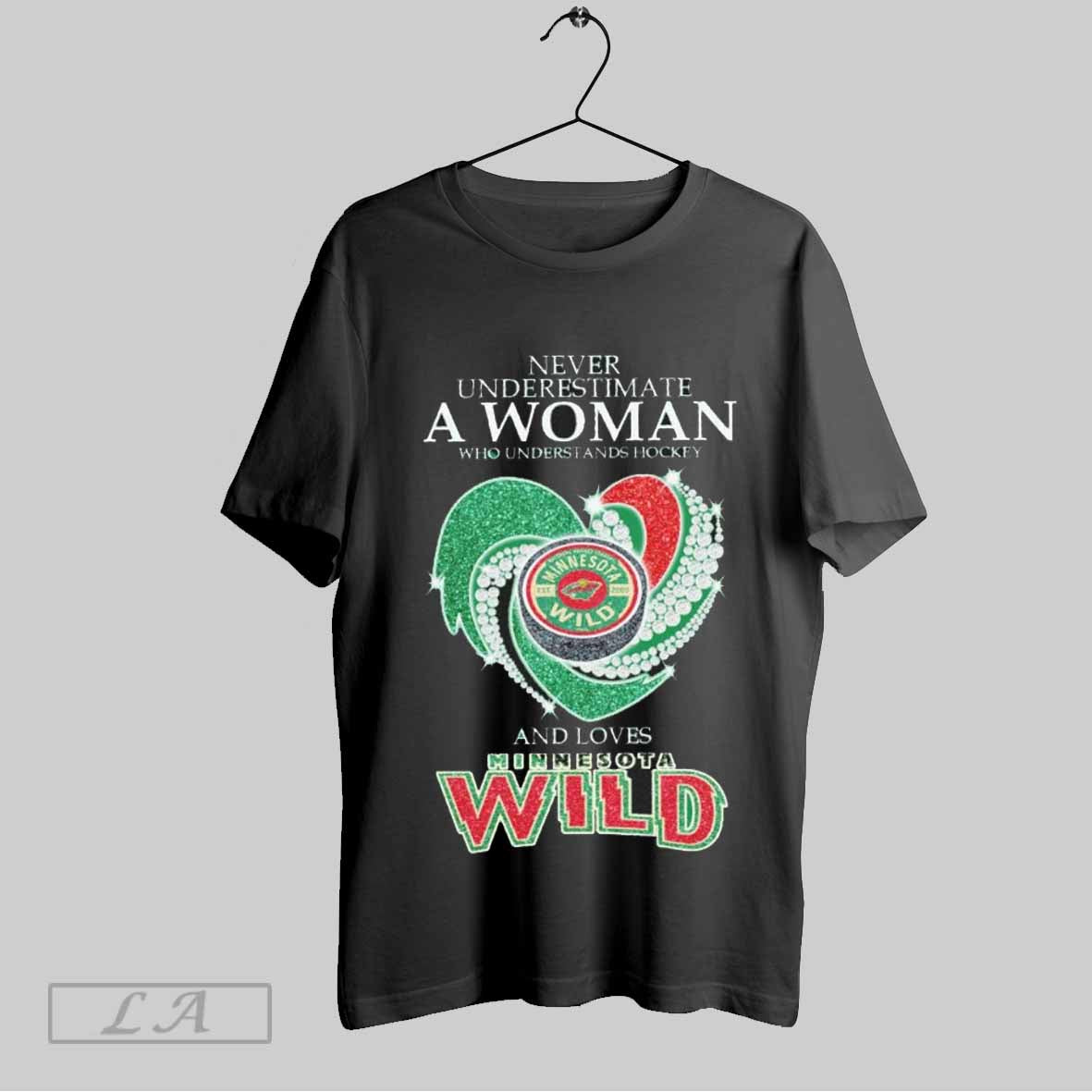 Top Never Underestimate A Woman Who Understands Hockey And Loves Minnesota Wild Diamond Heart 2025 T-Shirts, Hoodie,...