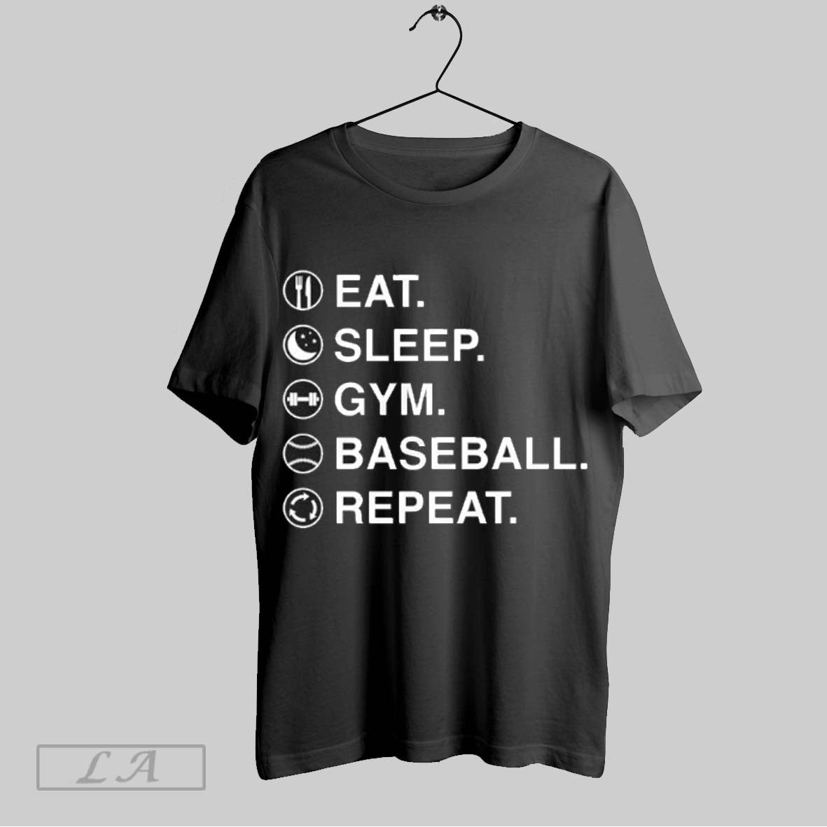Top Eat Sleep Gym Baseball Repeat Unisex Sweatshirt T Shirt Hoodie | CoreVibeTees.com