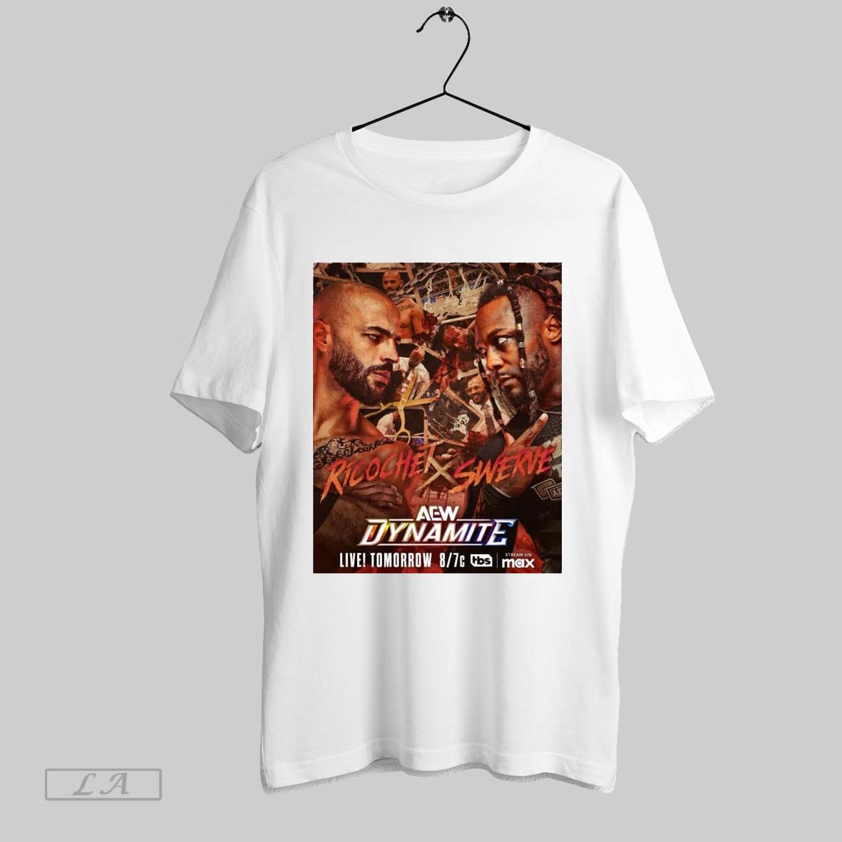 Top Aew Dynamite Ricochet Vs Swerve Tomorrow 8 7 2025 Poster Unisex Sweatshirt T Shirt Hoodie | CoreVibeTees.com
