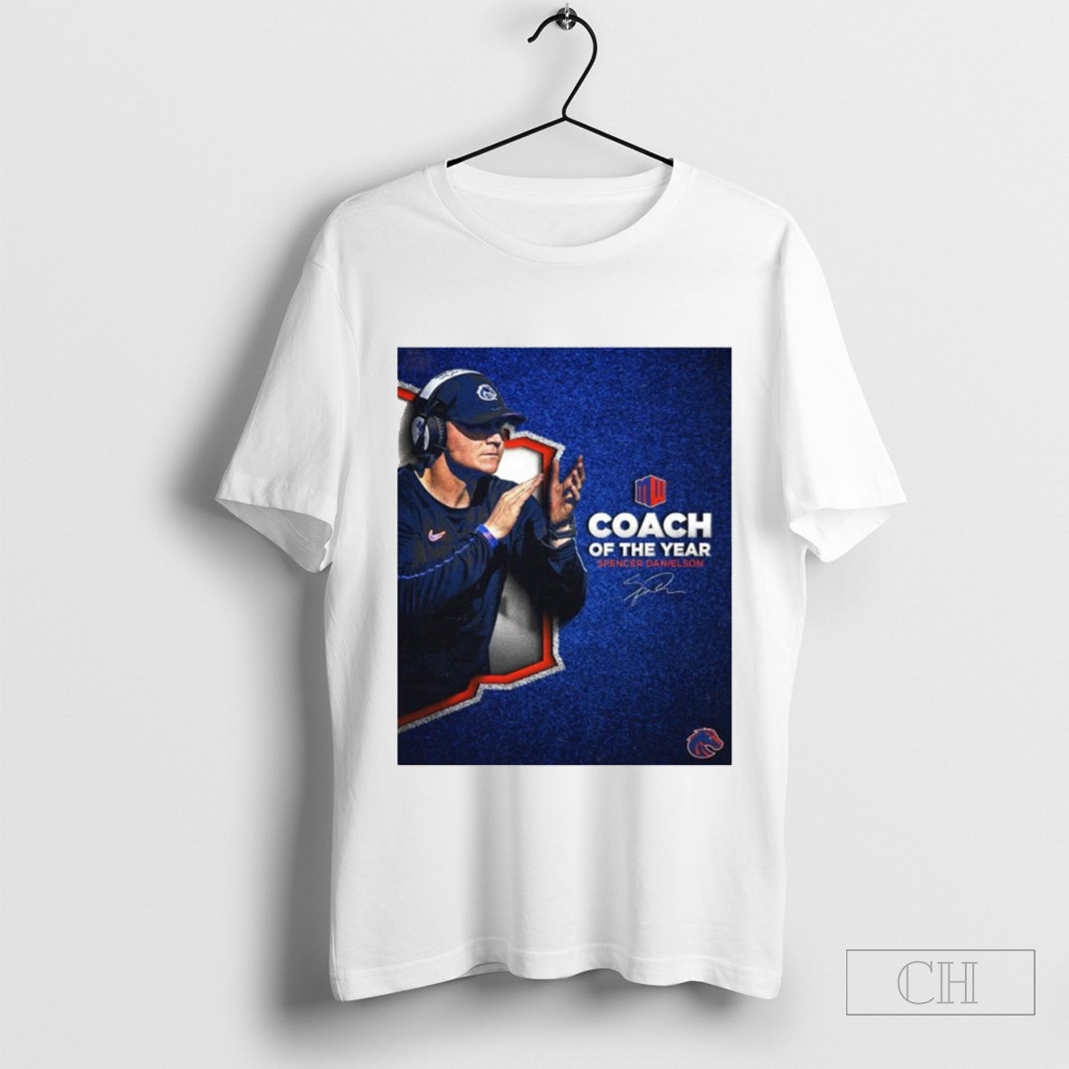 The 2024 Mountain West Coach of the Year Spencer Danielson Boise State Broncos Signature t-shirt Hoodie, Sweatshirt