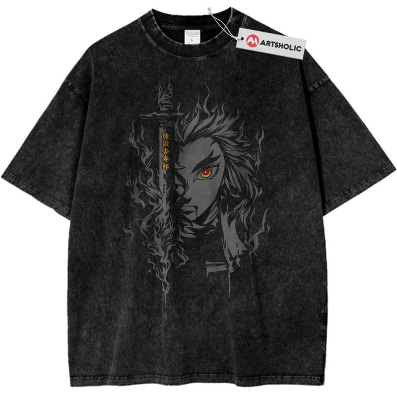 Kyojuro Rengoku Shirt, Demon Pop Rock, Hip Hop Shirt, Anime Shirt, Vintage Tee Hoodie, Sweatshirt (Image 1)