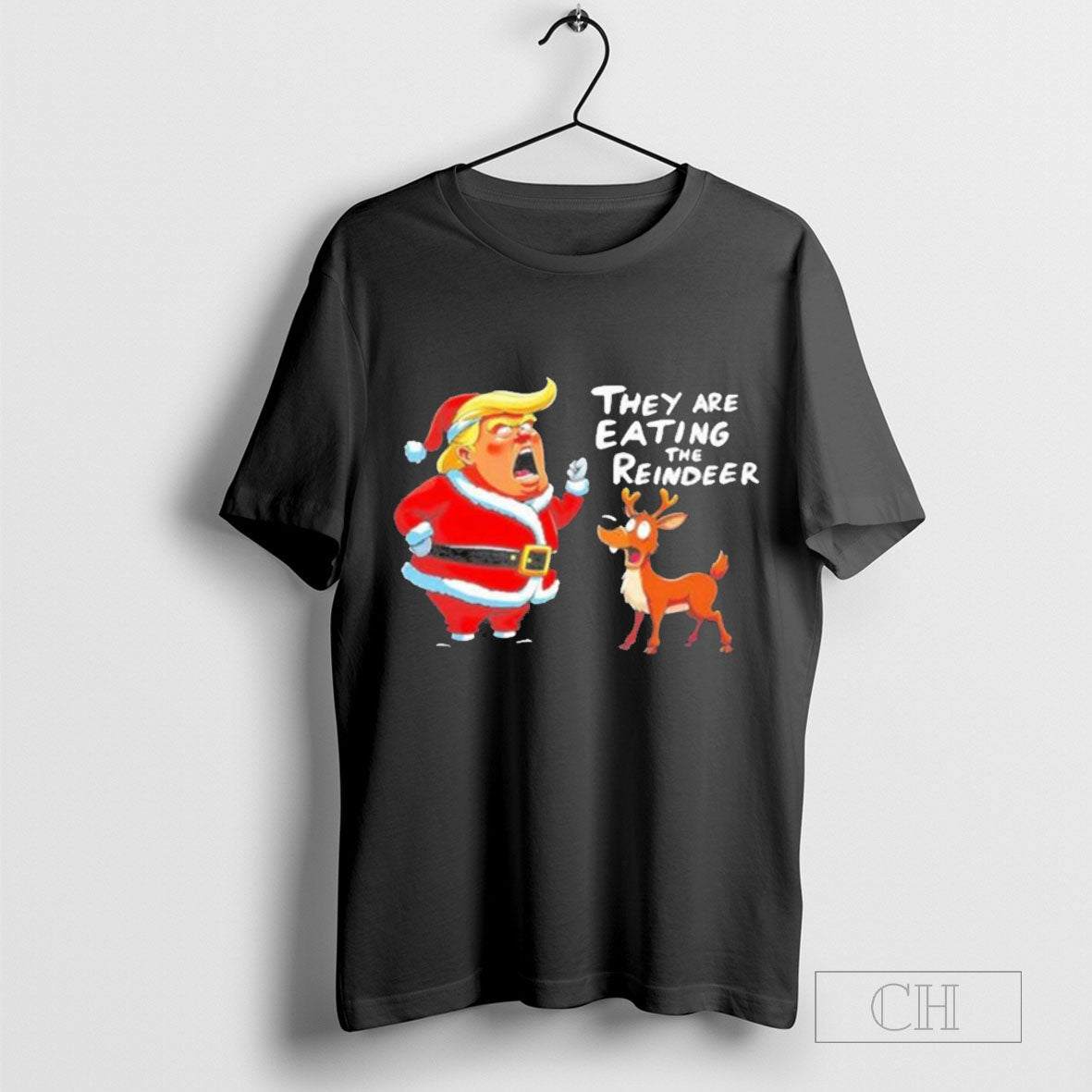 They Are Eating The Reindeer Santa Trump Christmas T Shirt Hoodie, Sweatshirt | CoreVibeTees.com