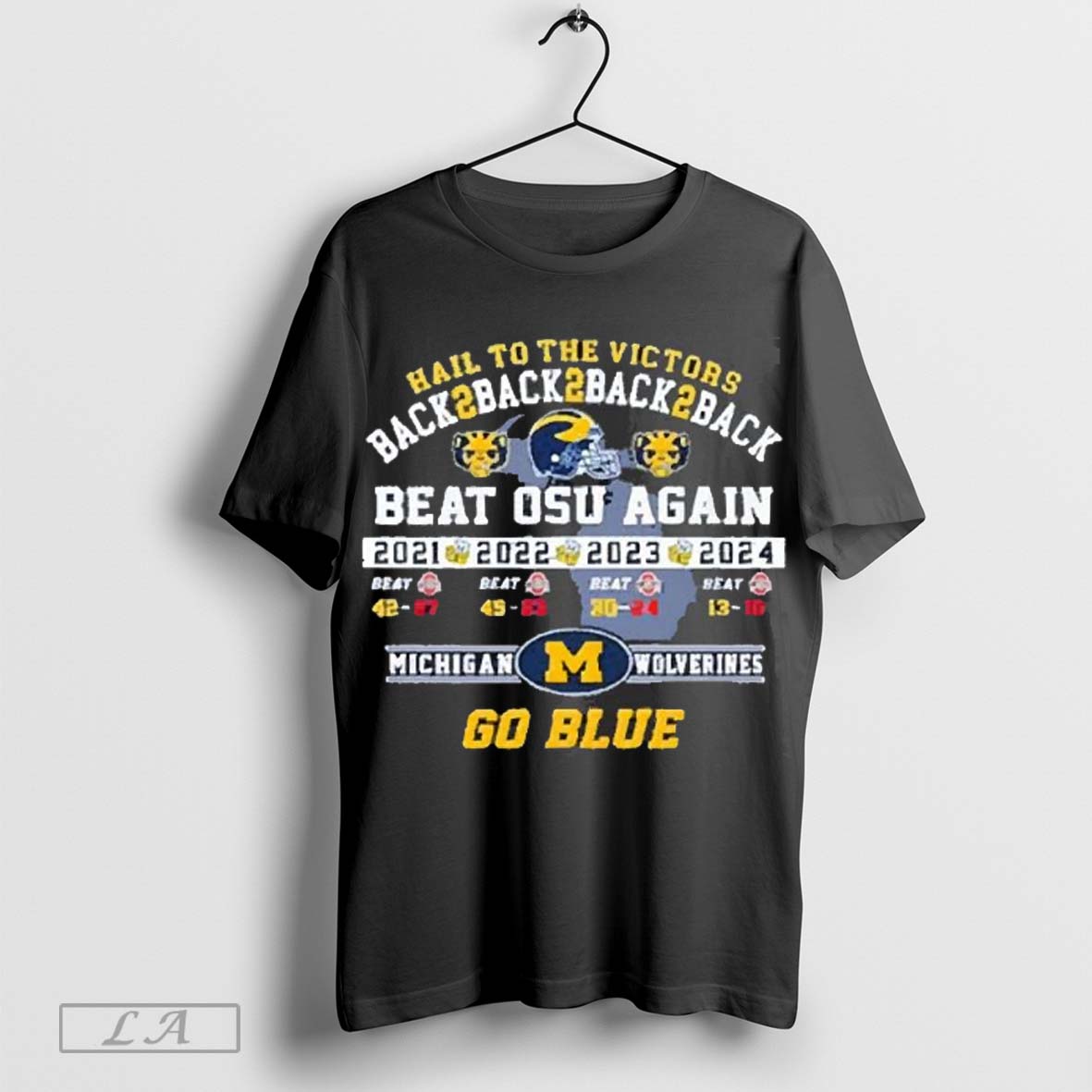 Top Hail To The Victors Back 2 Back 2 Back 2 Back Beat Osu Again Michigan Wolverines Go Blue 2025 T Shirt Hoodie, Sweatshirt