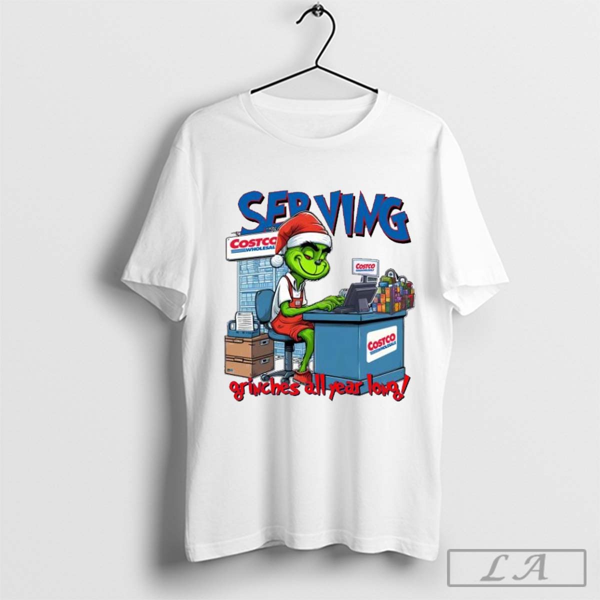 The Grinch Serving Costco Wholesale Grinches All Year Long Merry Christmas Shirt Hoodie, Sweatshirt | CoreVibeTees.com
