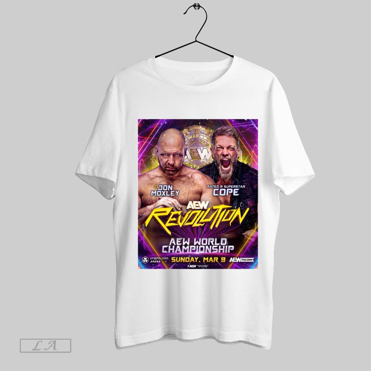 Top Jon Moxley Vs Rated R Superstar Cope Aew Revolution Aew World Championship Sunday Mar 9 2025 Poster T Shirt Hoodie,...