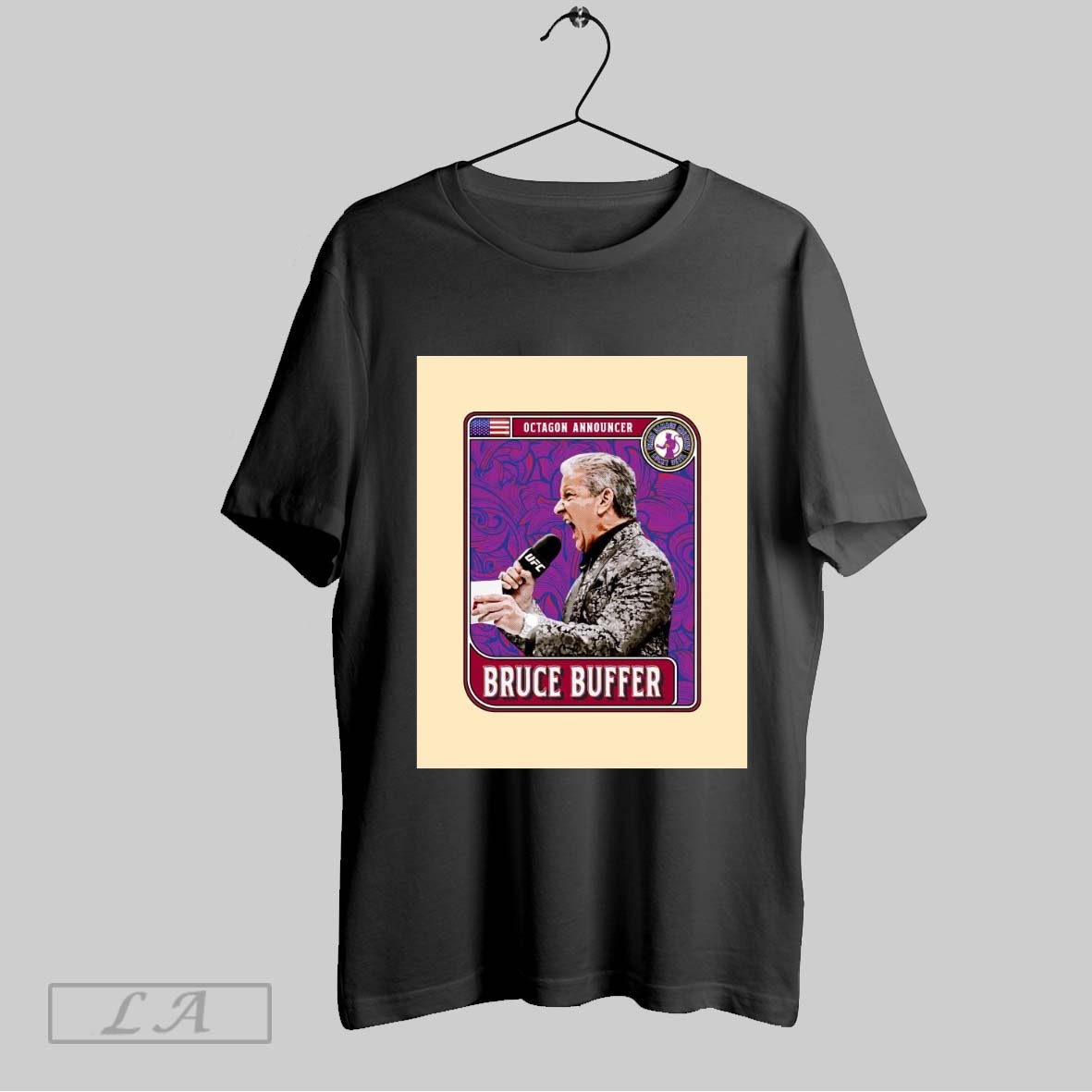Top Octagon Announcer Bruce Buffer Brain Damage Creative Lucky Devil Ufc Trading Card Poster T Shirt Hoodie, Sweatshirt