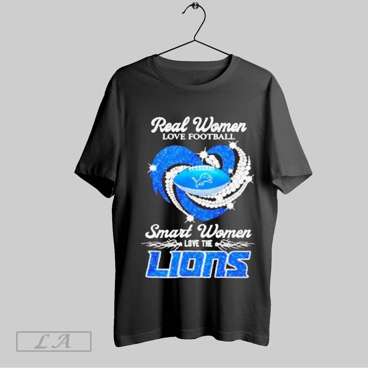 Top Real Women Love Football Smart Women Love Lions Heart Lights Unisex Sweatshirt T Shirt Hoodie | CoreVibeTees.com