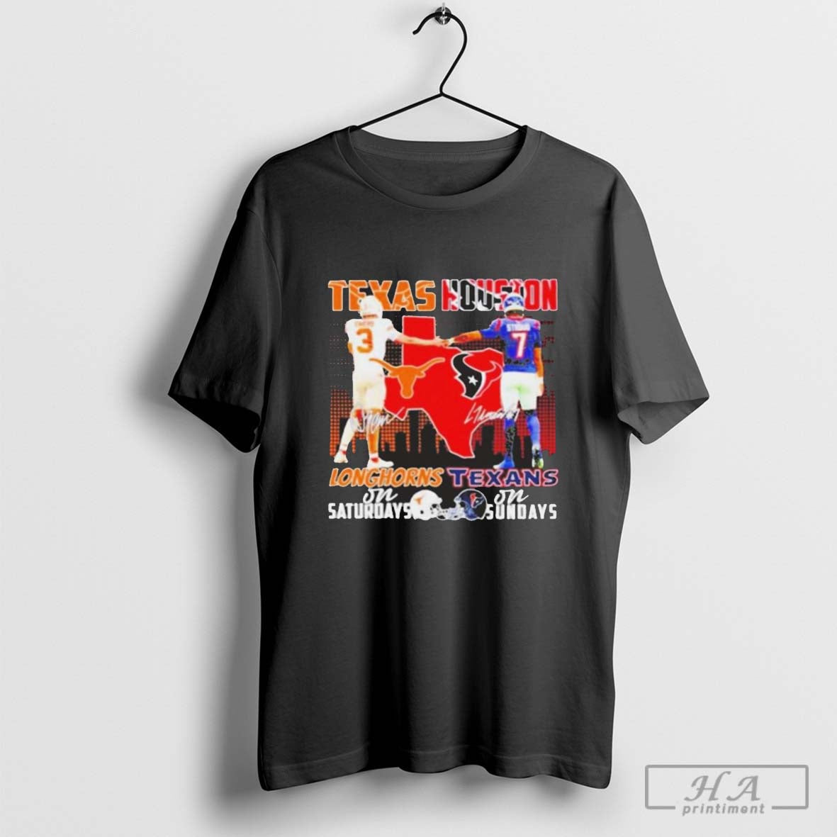 Texas Longhorns On Saturdays Texas Houston On Sundays Signatures Shirt Hoodie, Sweatshirt | CoreVibeTees.com