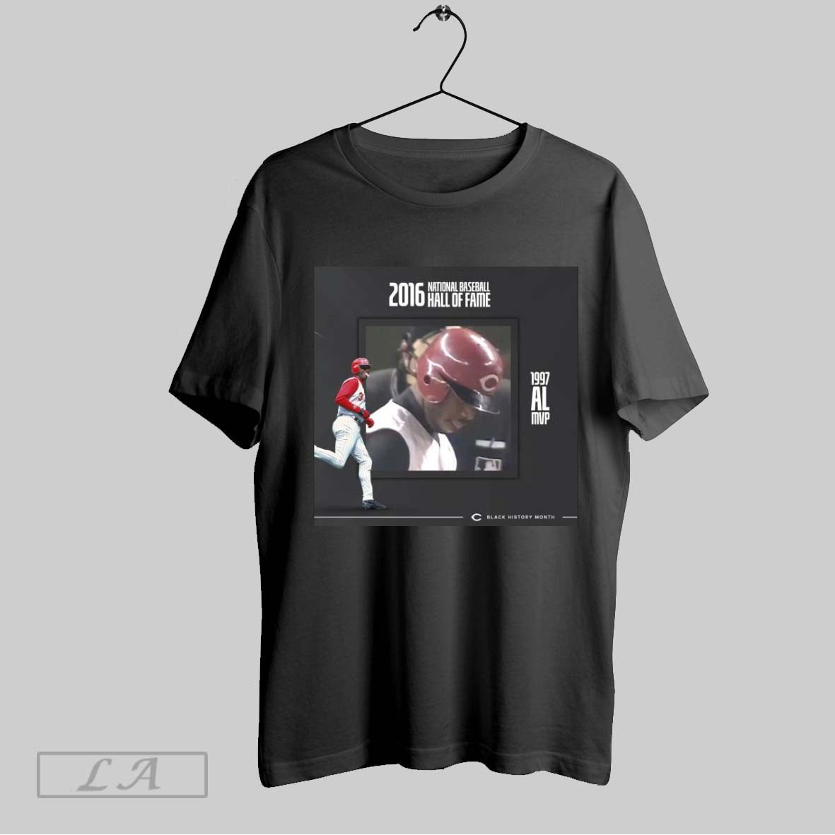 Top Poster Cincinnati Reds Ken Griffey Jr 2016 National Baseball Hall Of Fame 1997 Al Mvp Black History Month Sweatshirt...