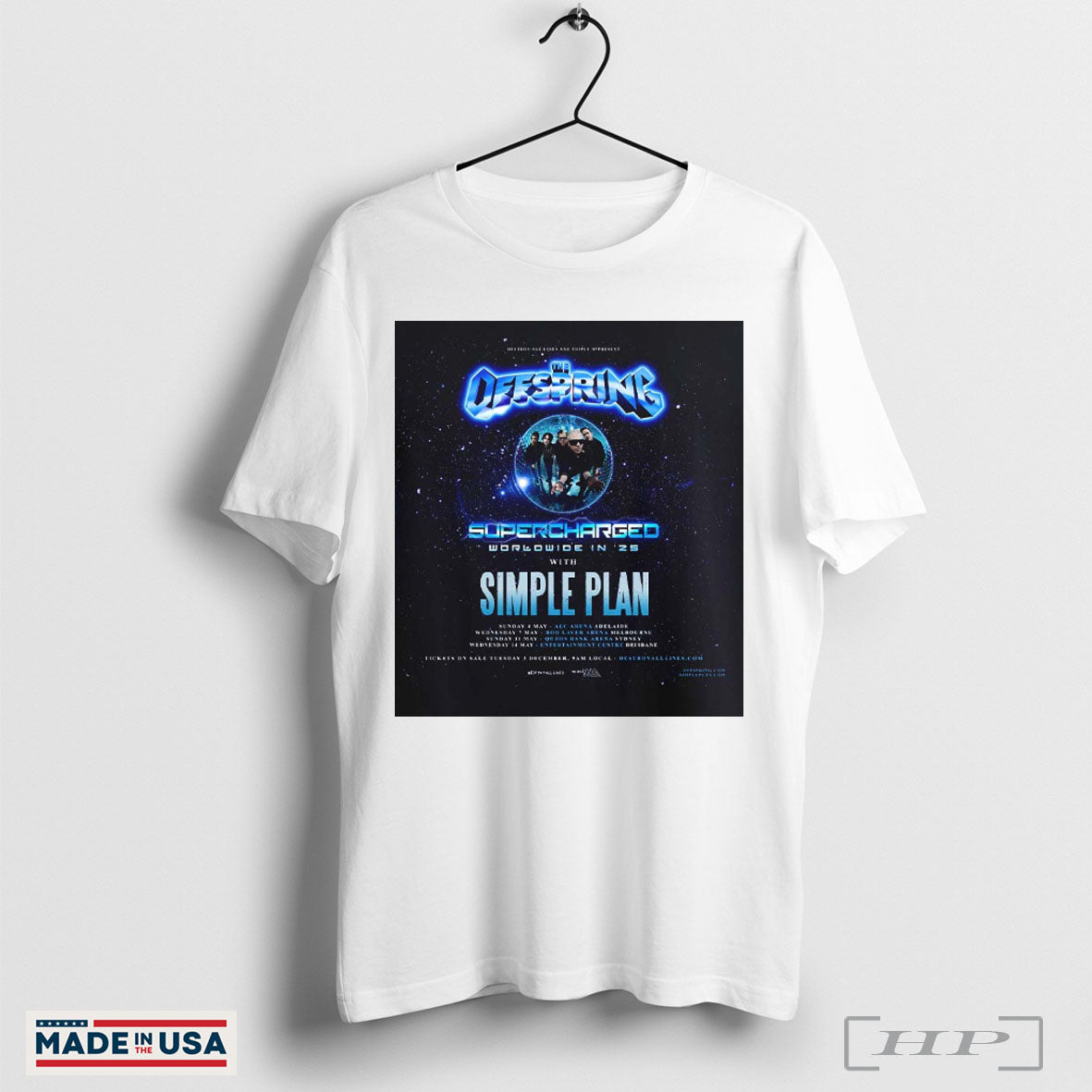 The Offspring Supercharged Worldwide In 25 With Simple Plan Australia Tour Dates List Classic T-Shirt Hoodie, Sweatshirt
