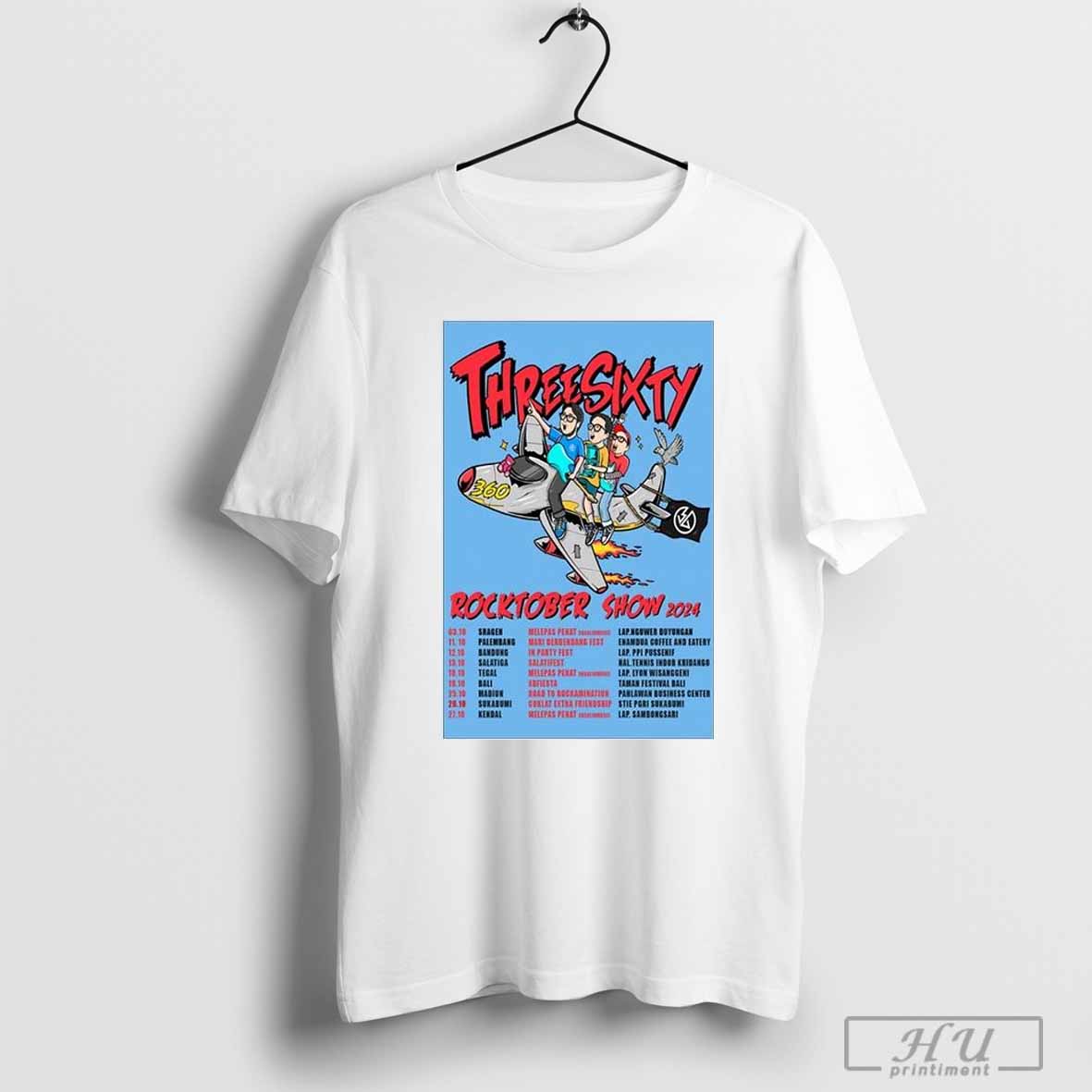 Threesixty Rocktober Show 2024 Tour Poster T-shirt Hoodie, Sweatshirt | CoreVibeTees.com