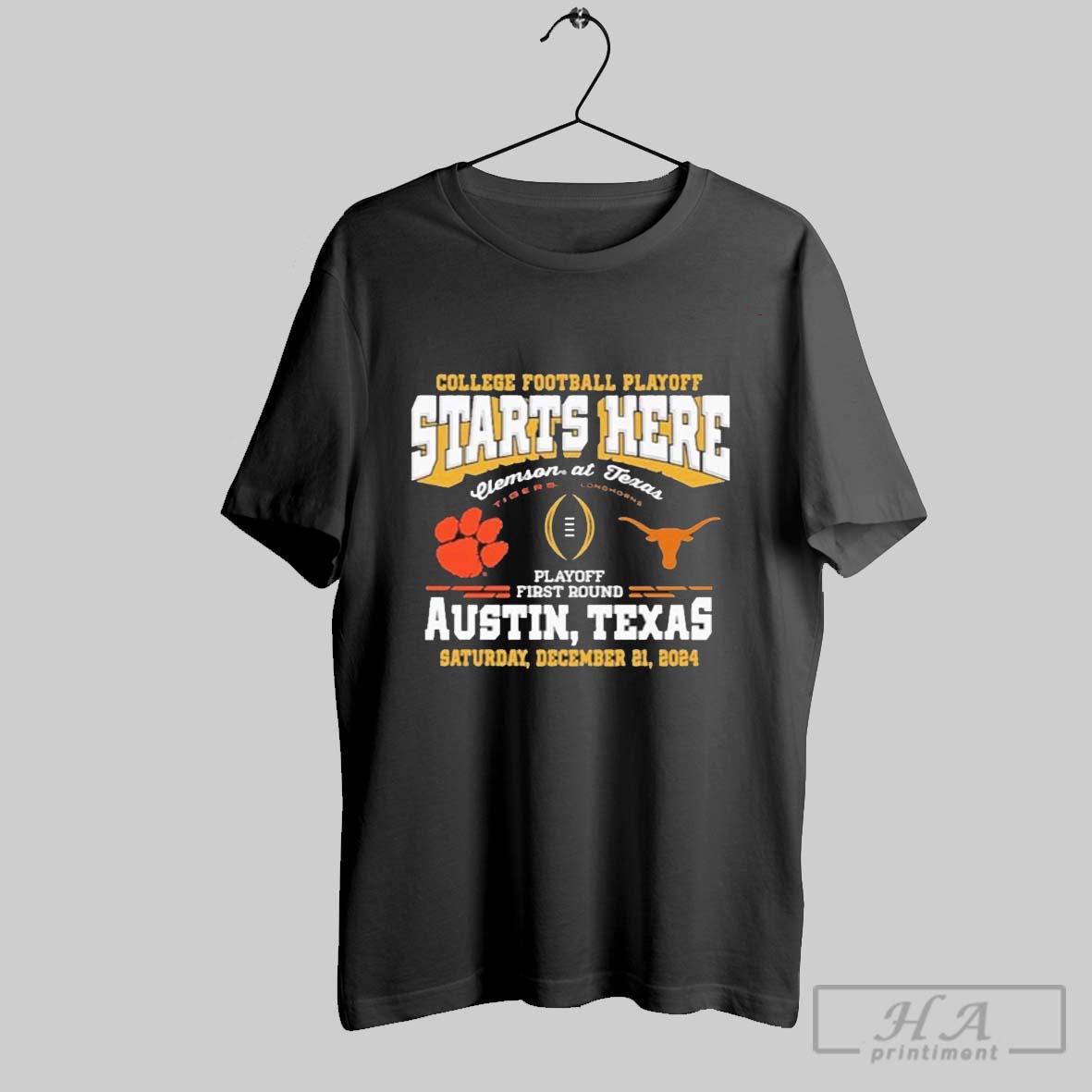 Texas Longhorns Vs Clemson Tigers 2024 Cfp 1st Round Dueling Shirt Hoodie, Sweatshirt | CoreVibeTees.com