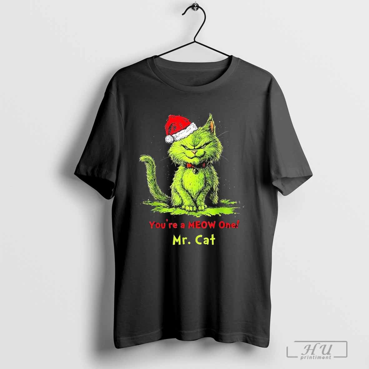 The Grinch Mr Cat Youâ€™re A Meow One Christmas 2024 T-Shirt Hoodie, Sweatshirt | CoreVibeTees.com