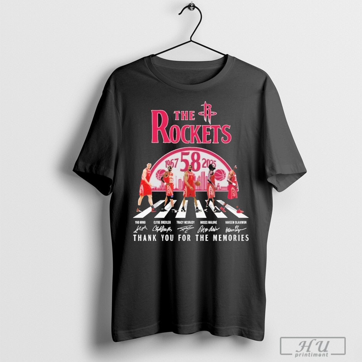 The Houston Rockets 1967-2025 Signature Thank You For The Memories Shirt Hoodie, Sweatshirt | CoreVibeTees.com