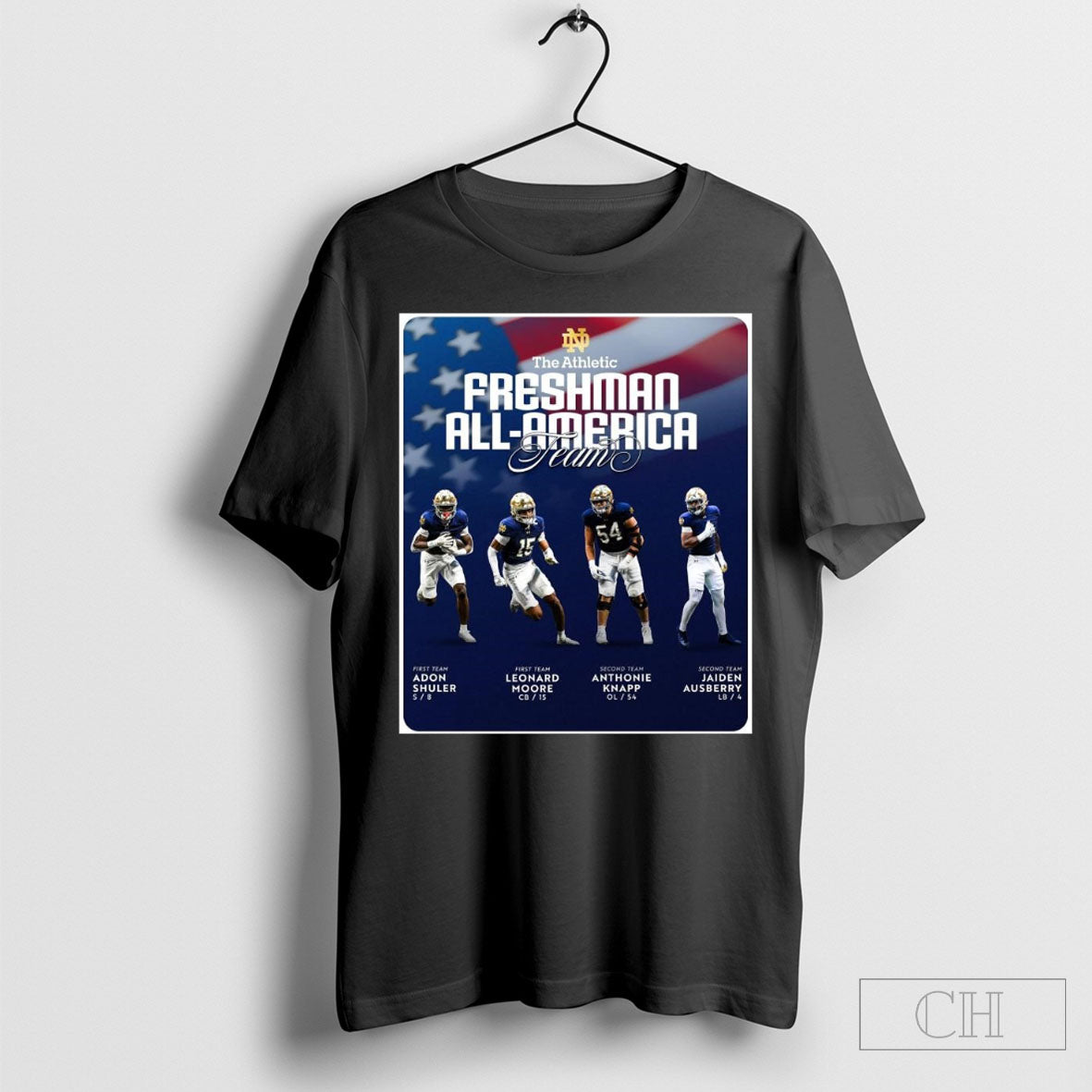The Notre Dame Athletic Freshman All America Teams Adon Shuler Leonard Moore Football Poster T Shirt Hoodie, Sweatshirt