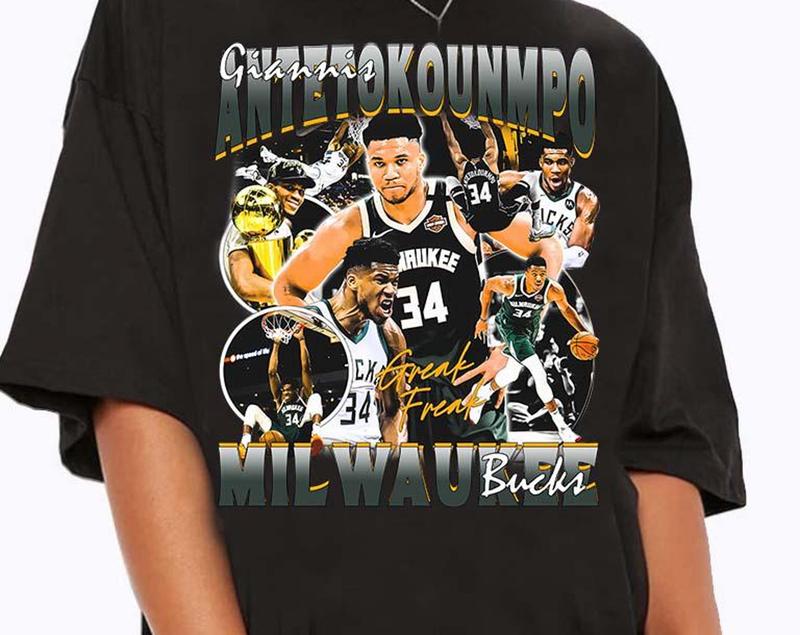 Vintage 90S Graphic Style Giannis Antetokounmpo TShirt Giannis Antetokounmpo Sweatshirt Retro American... (Image 1)