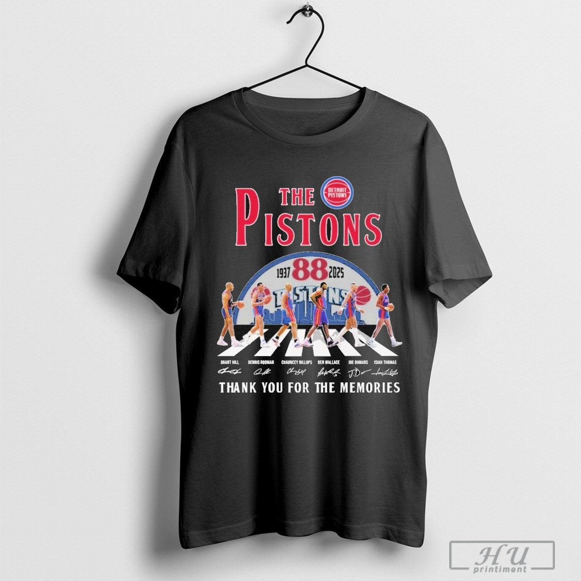 The Detroit Pistons 1937-2025 Signature Thank You For The Memories Shirt Hoodie, Sweatshirt | CoreVibeTees.com
