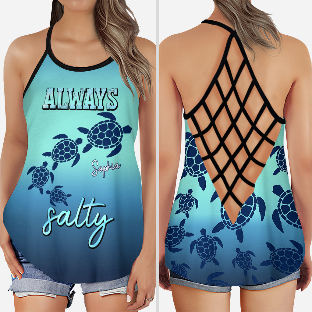 Always Salty - Personalized Turtle Cross Tank Top and Leggings T-Shirts, Hoodie, Sweatshirt | CoreVibeTees.com