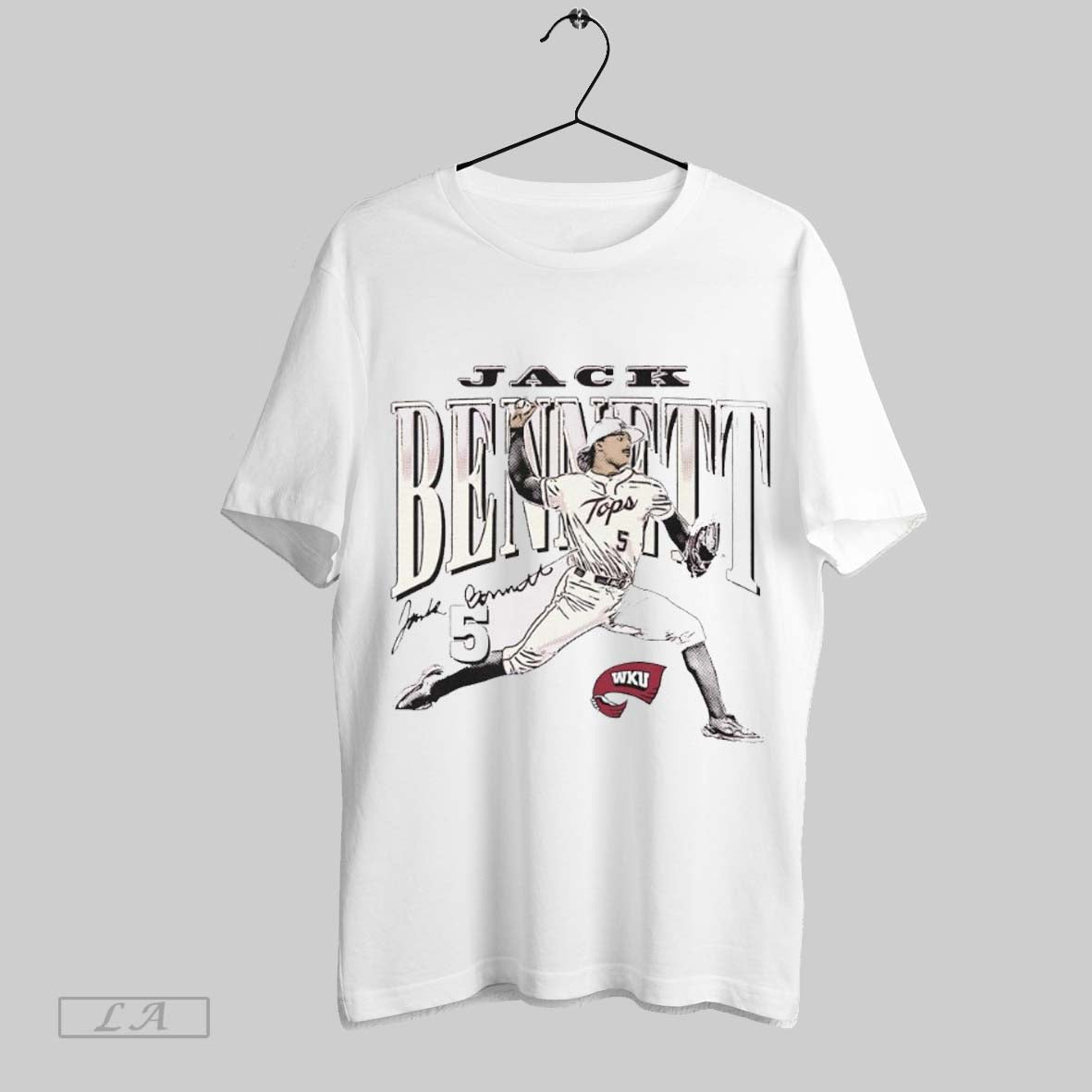 Top Jack Bennett 5 Western Kentucky Hilltoppers Baseball Illustrated Signature T Shirt Hoodie, Sweatshirt | CoreVibeTees.com