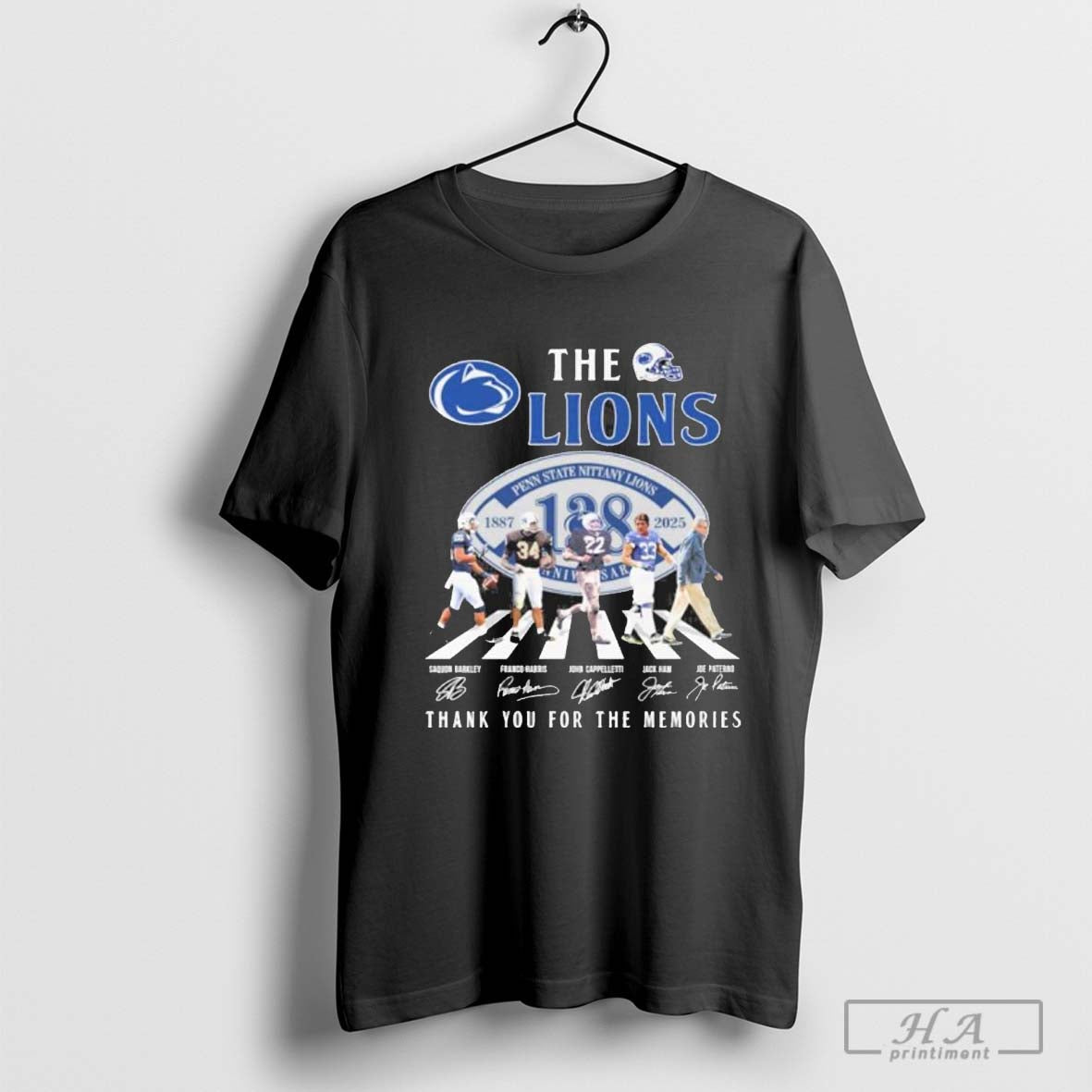 The Penn State Nittany Lions Abbey Road 138th Anniversary 1887-2025 Signatures Shirt Hoodie, Sweatshirt | CoreVibeTees.com