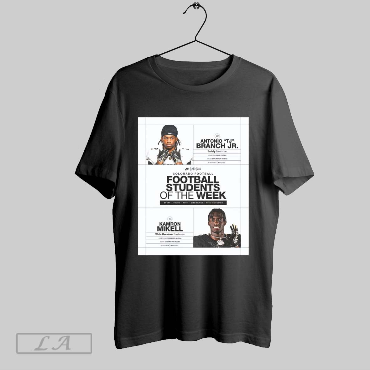 Top Colorado Buffaloes Football Antonio Tj Branch Jr And Kamron Mikell Football Students Of The Week Poster T-Shirts,...