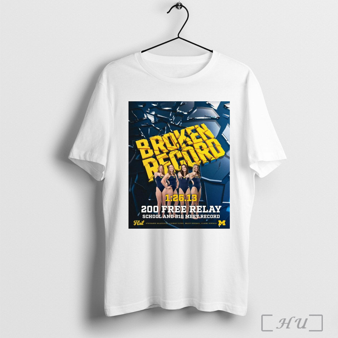 Trendy Michigan Swimming Diving Broken Record 200 Free Relay School And B1g Meet Record Poster T Shirt Hoodie, Sweatshirt