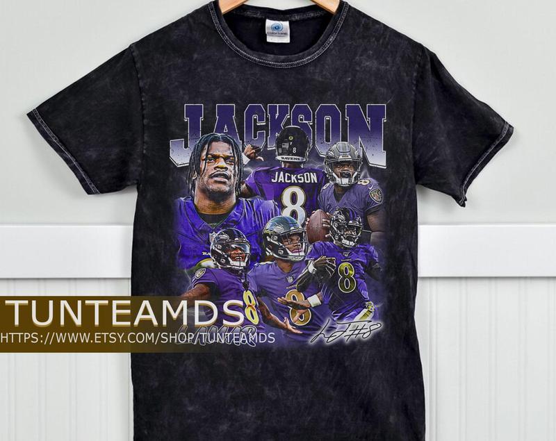 Retro Lamar Jackson Football Unisex Mineral TShirt ,Vintage 80S Graphic Style Lamar Jackson TShirt ,Vintage... (Image 1)