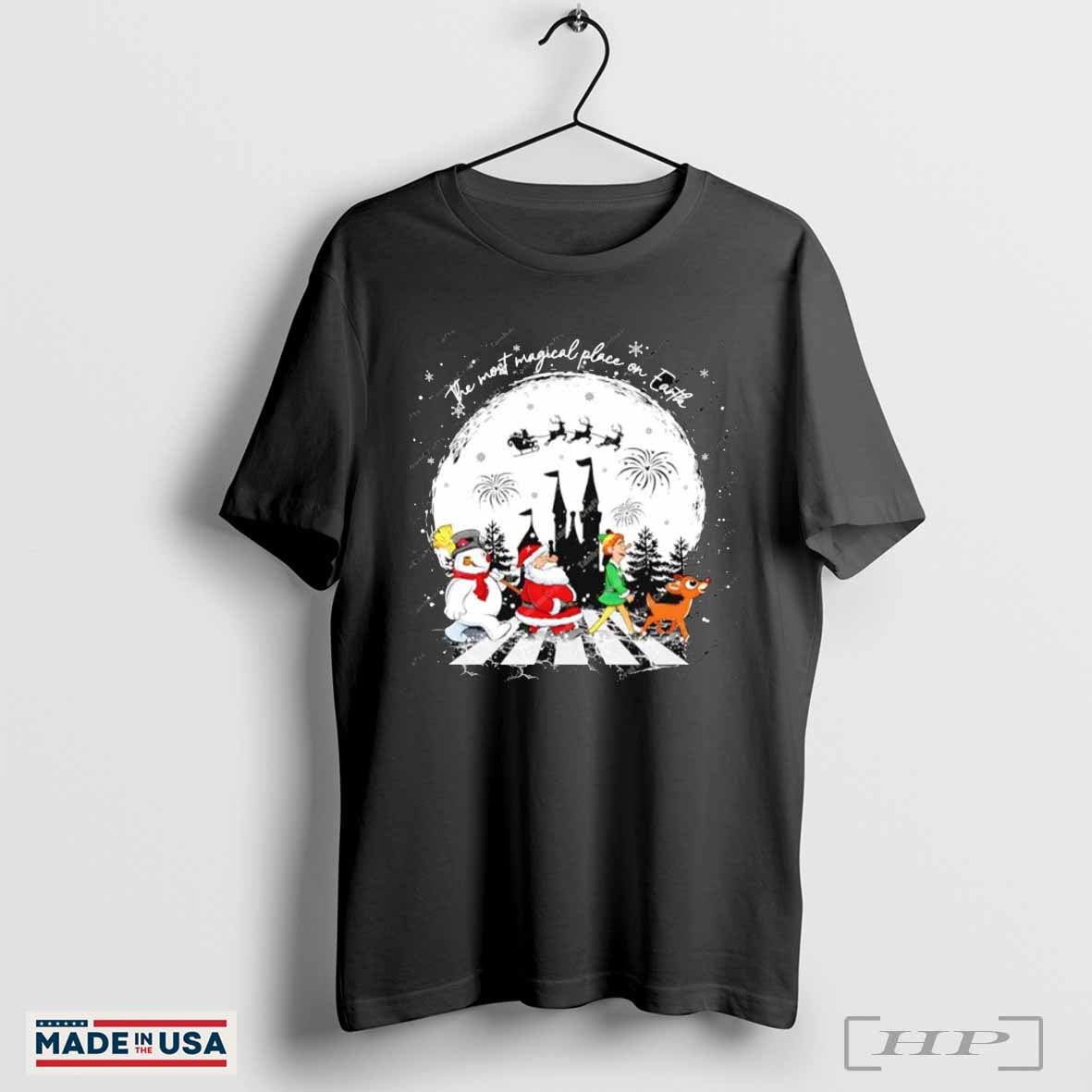 The Most Magical Place On Earth Christmas Characters Abbey Road Shirt Hoodie, Sweatshirt | CoreVibeTees.com