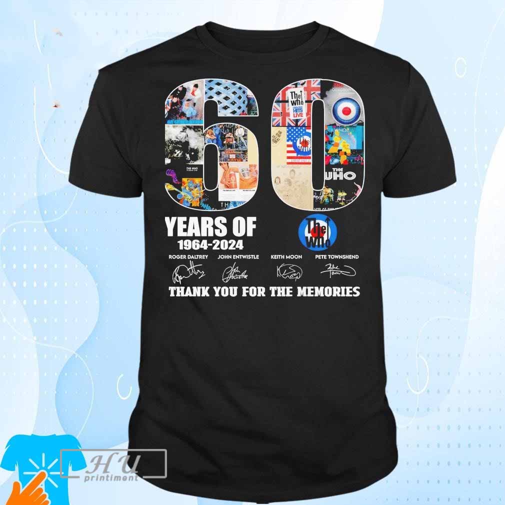 The Who 60 Years Of The Memories and Music 1964-2024 T-shirt Hoodie, Sweatshirt | CoreVibeTees.com