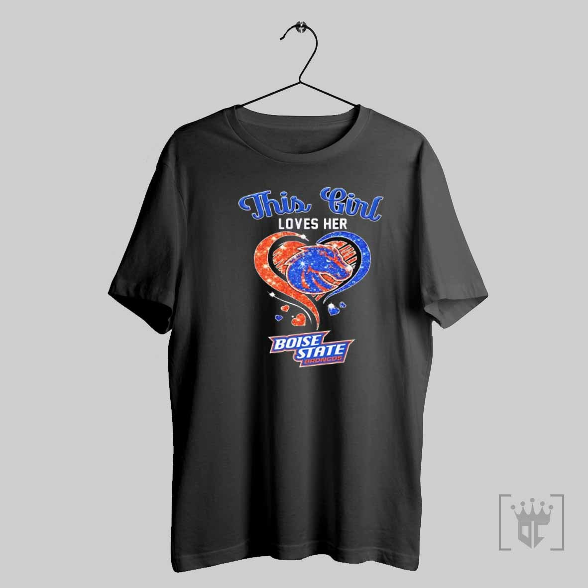 This Girl Loves Her Boise State Broncos Faux Glitter Heart T Shirt Hoodie, Sweatshirt | CoreVibeTees.com