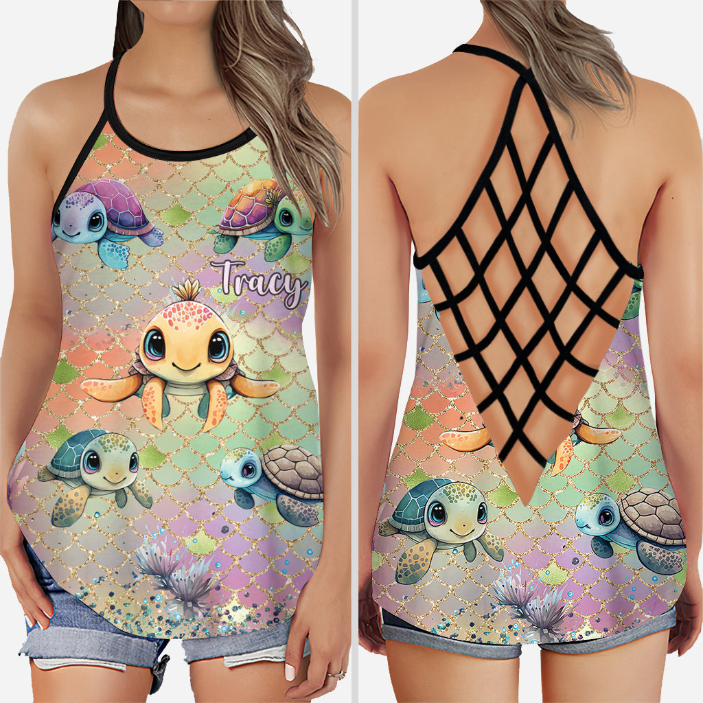 Colorful Turtle - Personalized Turtle Cross Tank Top and Leggings T-Shirts, Hoodie, Sweatshirt | CoreVibeTees.com