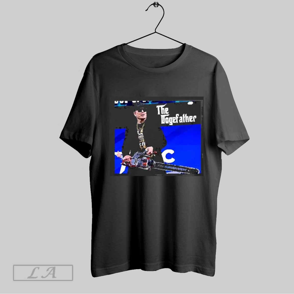 Top Elon Musk With Chainsaw The Dogefather 2025 T Shirt Sweatshirt Hoodie Shirt | CoreVibeTees.com