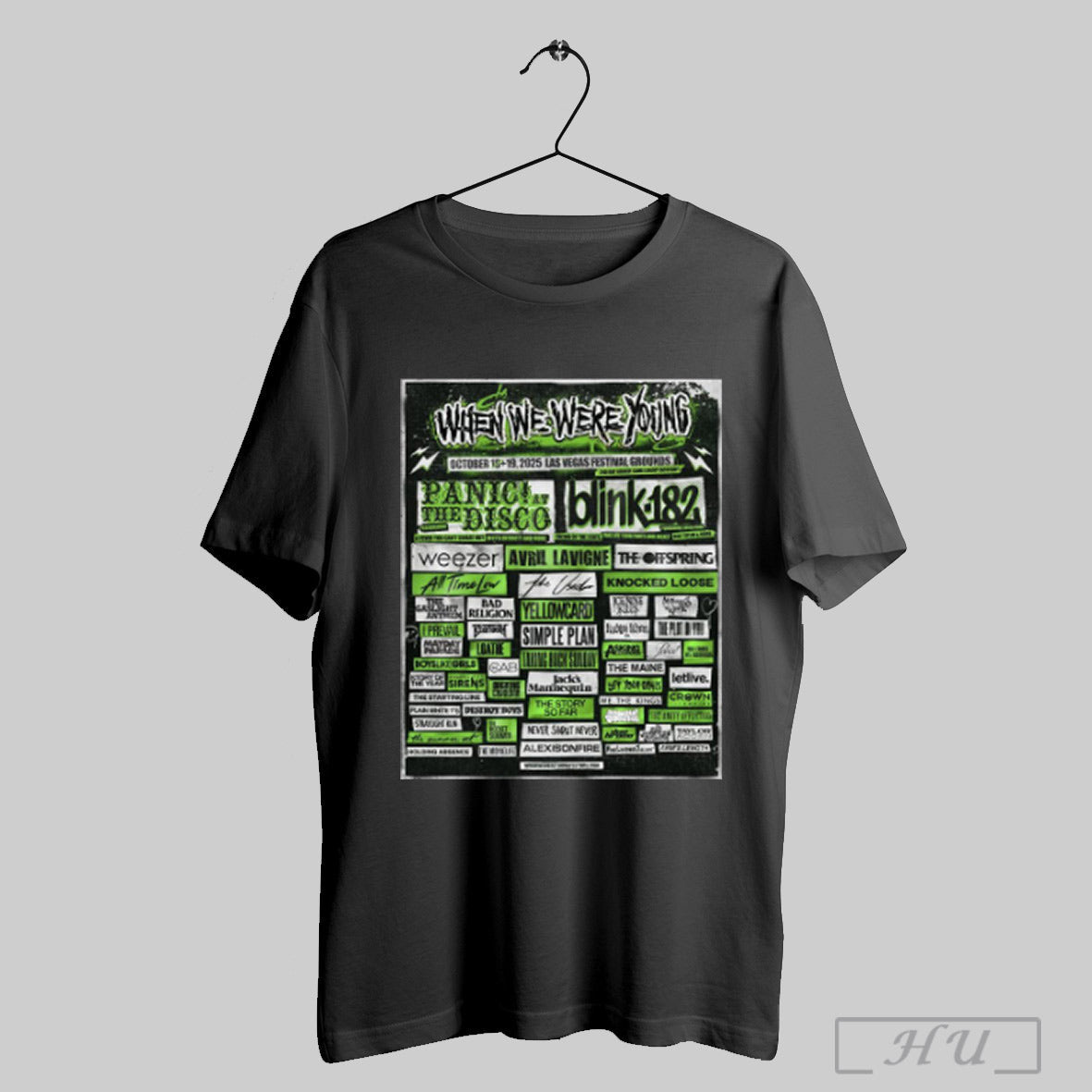 Trendy Blink 182 When We Were Young Oct 18 19 2025 Las Vegas Festival Grounds Panic At The Disco Poster T Shirt...