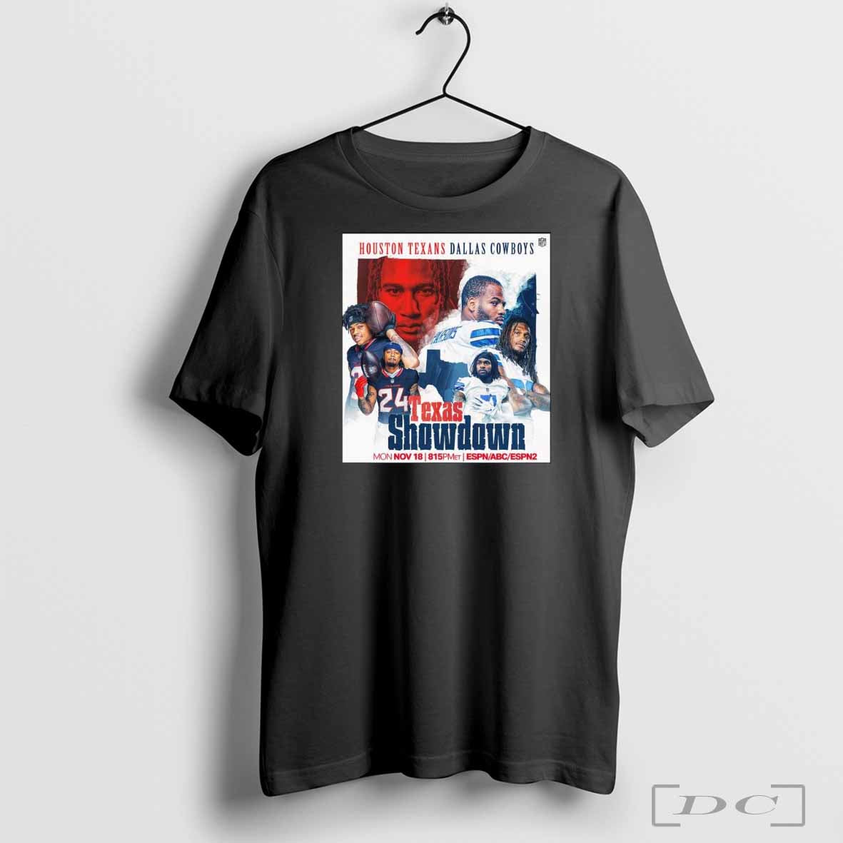 Texas Showdown Houston Texans Vs Dallas Cowboys November 18, 2024 Monday Night Shirt Hoodie, Sweatshirt | CoreVibeTees.com