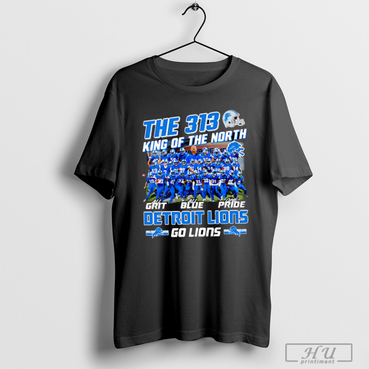 The 313 King Of The North All Grit Blue Pride Detroit Lions Players T Shirt Hoodie, Sweatshirt | CoreVibeTees.com