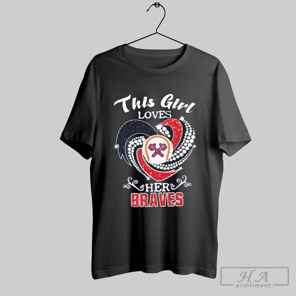 This Girl Loves Her Atlanta Braves Diamond Heart T Shirt Hoodie, Sweatshirt | CoreVibeTees.com