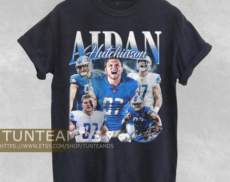 Vintage Aidan Hutchinson Shirt, Sweatshirt , Football Shirt, Classic 90S Graphic Tee, Unisex, Vintage Bootleg,... (Image 1)
