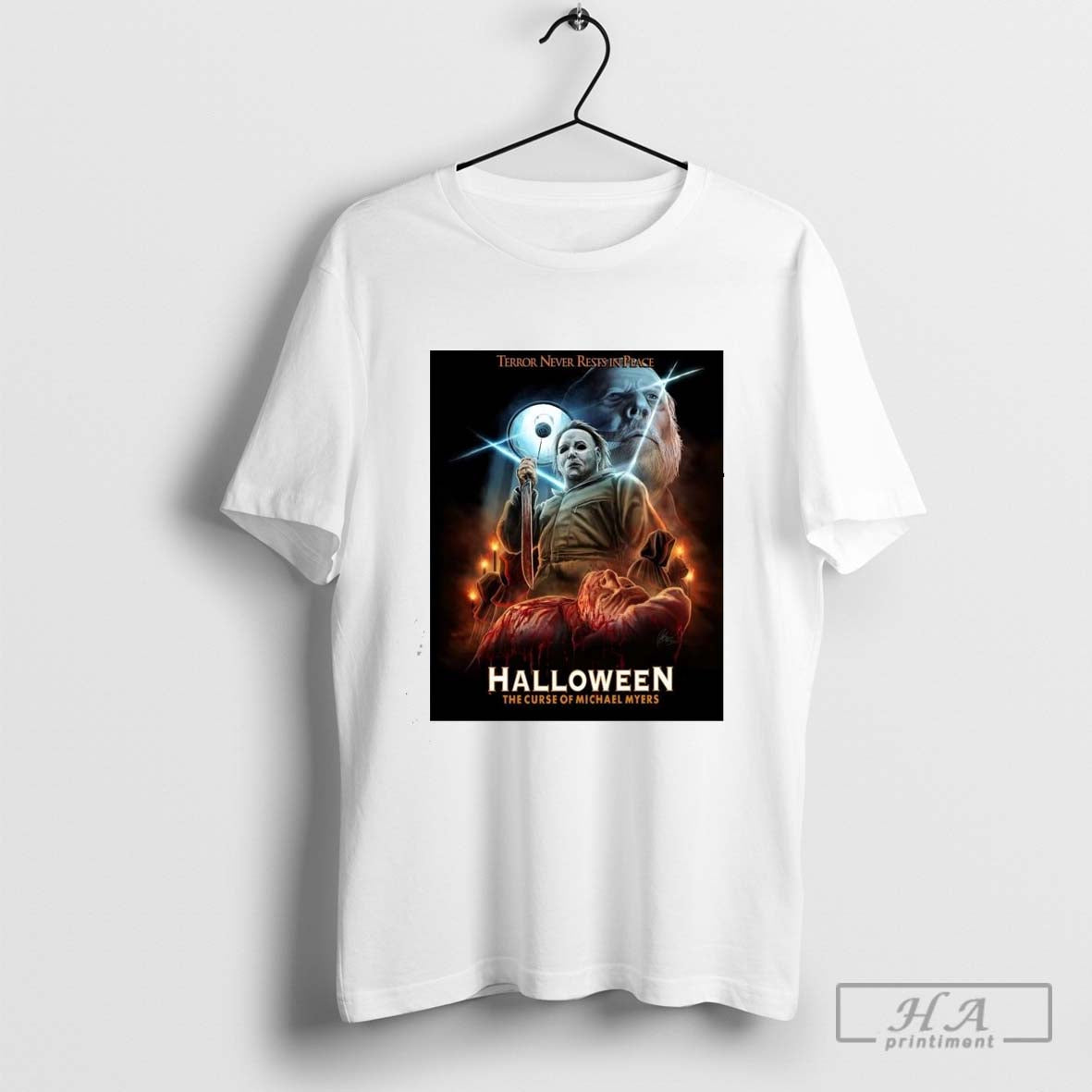 Terror Never Rests In Peace Halloween The Curse Of Michael Myers Shirt Hoodie, Sweatshirt | CoreVibeTees.com