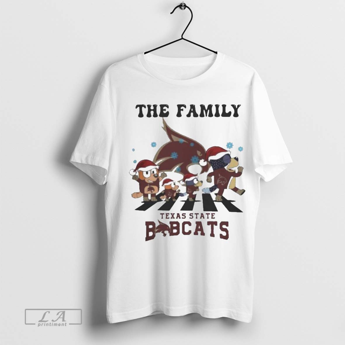 Texas State Bobcats X Family Bluey Merry Christmas 2024 Shirt Hoodie, Sweatshirt | CoreVibeTees.com