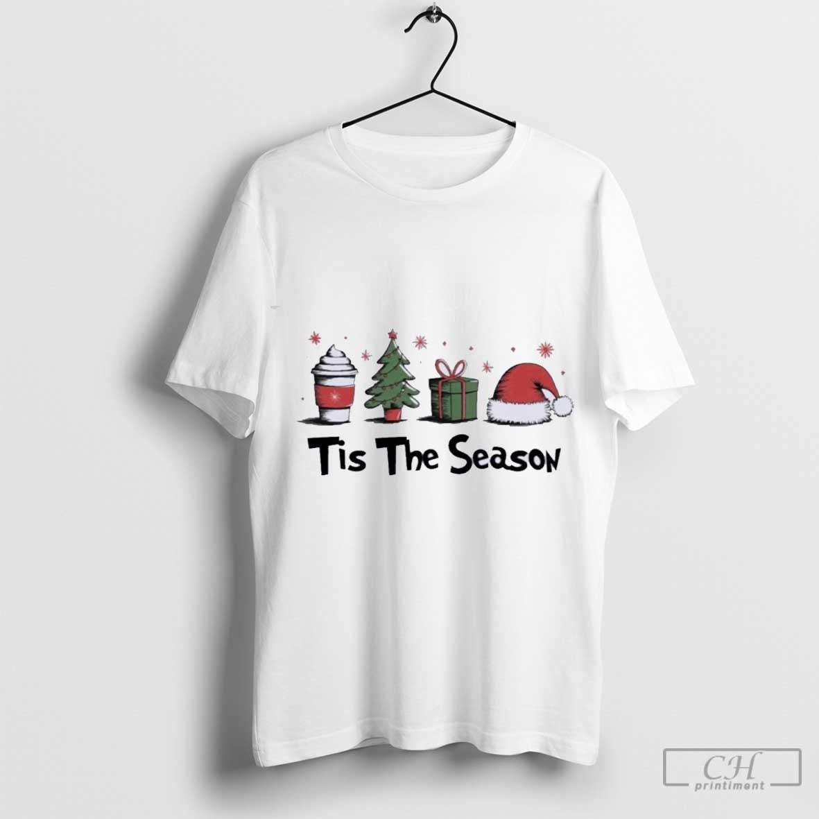 Tis The Season Christmas Holiday Coffee Santa Claus T-Shirt Hoodie, Sweatshirt | CoreVibeTees.com