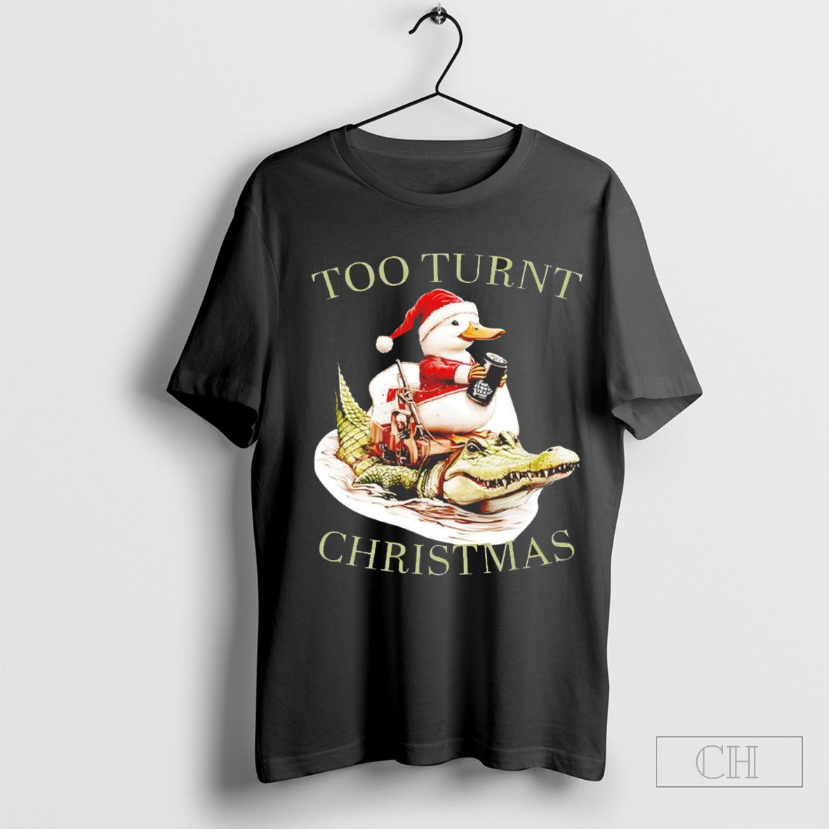 Too Turnt Christmas Duck on Alligator shirt Hoodie, Sweatshirt | CoreVibeTees.com