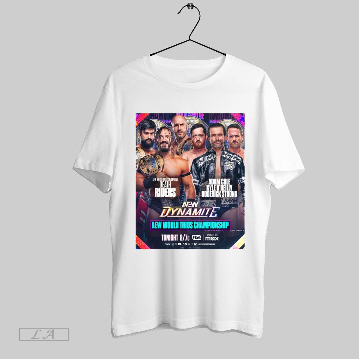 Top Aew Dynamite Aew World Trios Championship Death Riders Vs Adam Cole Kyle Oreilly Roderick Strong Tonight Poster...