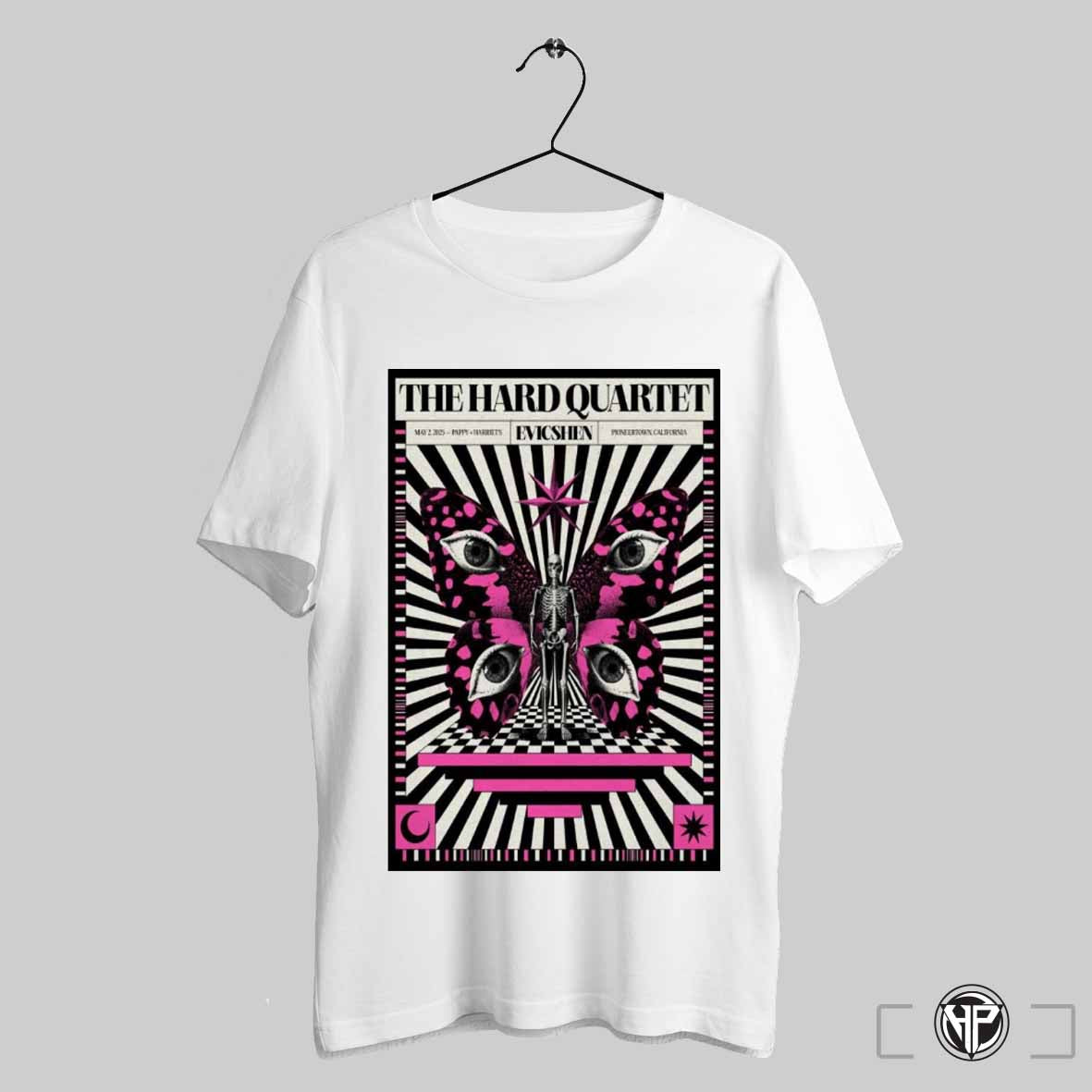 The Hard Quartet Evicshen Pappy Harriets Pioneertown Ca May 2 2025 Poster Pink T Shirt Trendy Sweatshirt Hoodie