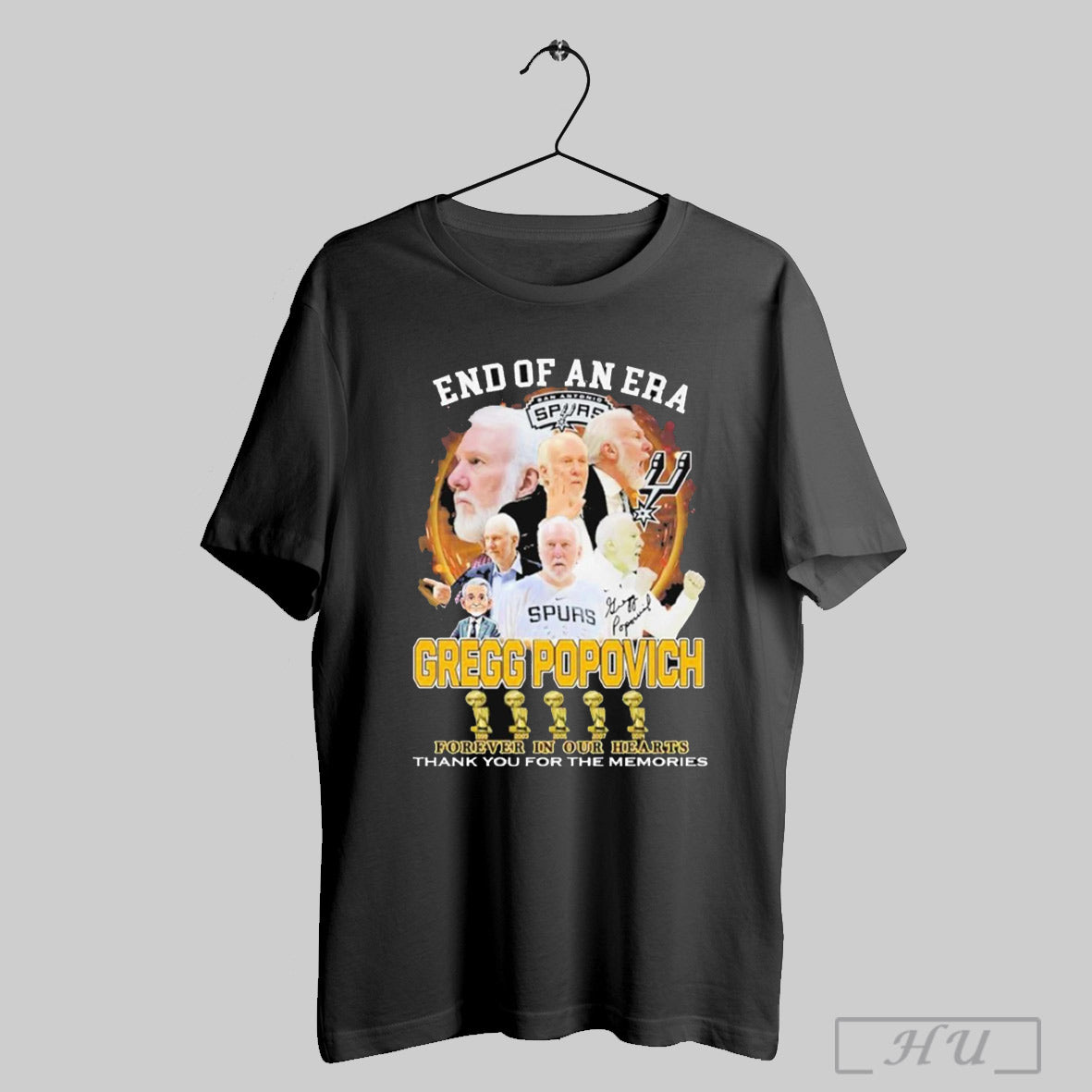 Trendy End Of An Era Gregg Popovich Forever In Our Hearts Thank You For The Memories T Shirt Hoodie, Sweatshirt