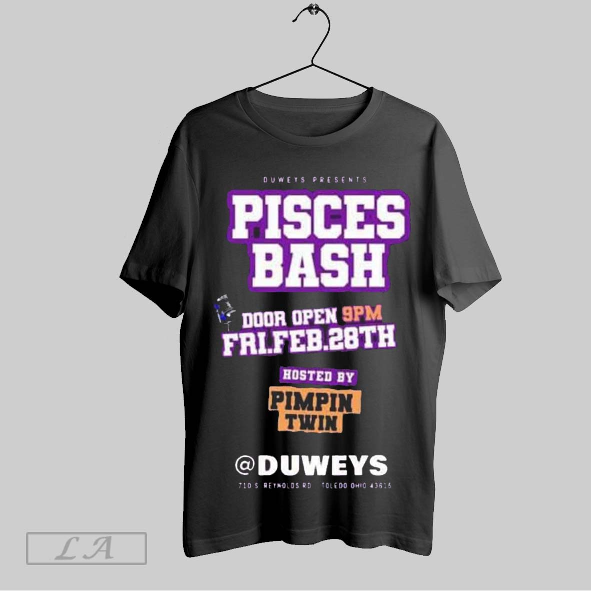 Top Duweys Presents Pisces Bash Door Open 9pm Fri February 28th Hosted By Pimpin Twin T Shirt Hoodie, Sweatshirt